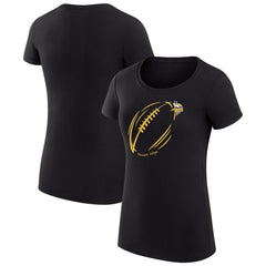 G-III 4Her by Carl Banks Women's Super-Slim Fit Lightweight Subtle Football T-Shirt - Minnesota Vikings
