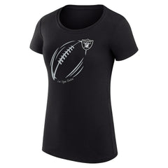 G-III 4Her by Carl Banks Women's Super-Slim Fit Lightweight Subtle Football T-Shirt - Las Vegas Raiders