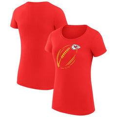 G-III 4Her by Carl Banks Women's Super-Slim Fit Lightweight Subtle Football T-Shirt - Kansas City Chiefs