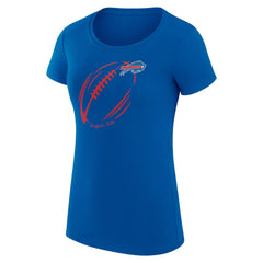G-III 4Her by Carl Banks Women's Super-Slim Fit Lightweight Subtle Football T-Shirt - Buffalo Bills