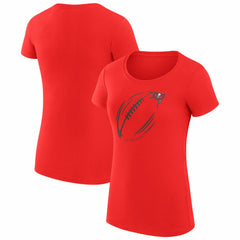 G-III 4Her by Carl Banks Women's Super-Slim Fit Lightweight Subtle Football T-Shirt - Tampa Bay Buccaneers