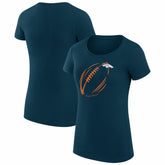 G-III 4Her by Carl Banks Women's Super-Slim Fit Lightweight Subtle Football T-Shirt - Denver Broncos