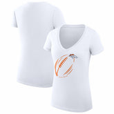 G-III 4Her by Carl Banks Women's Super-Slim Fit Lightweight Subtle Football V-Neck T-Shirt - Denver Broncos