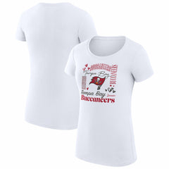 G-III 4Her by Carl Banks Women's Super-Slim Fit Lightweight Collage Team T-Shirt - Tampa Bay Buccaneers