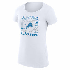 G-III 4Her by Carl Banks Women's Super-Slim Fit Lightweight Collage Team T-Shirt - Detroit Lions