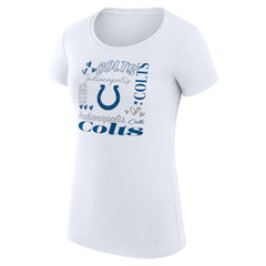 G-III 4Her by Carl Banks Women's Super-Slim Fit Lightweight Collage Team T-Shirt - Indianapolis Colts