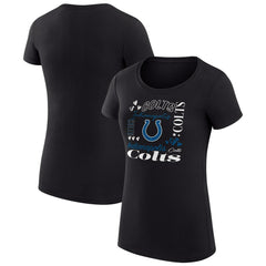 G-III 4Her by Carl Banks Women's Super-Slim Fit Lightweight Collage Team T-Shirt - Indianapolis Colts