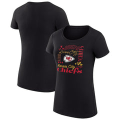 G-III 4Her by Carl Banks Women's Super-Slim Fit Lightweight Collage Team T-Shirt - Kansas City Chiefs