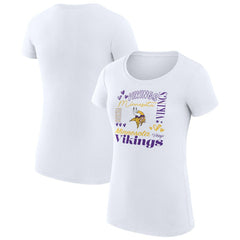 G-III 4Her by Carl Banks Women's Super-Slim Fit Lightweight Collage Team T-Shirt - Minnesota Vikings