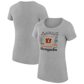 G-III 4Her by Carl Banks Women's Super-Slim Fit Lightweight Collage Team T-Shirt - Cincinnati Bengals