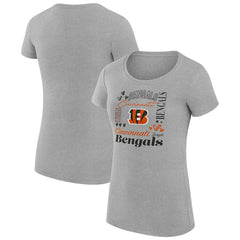 G-III 4Her by Carl Banks Women's Super-Slim Fit Lightweight Collage Team T-Shirt - Cincinnati Bengals