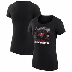 G-III 4Her by Carl Banks Women's Super-Slim Fit Lightweight Collage Team T-Shirt - Tampa Bay Buccaneers