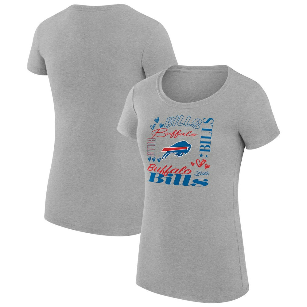 G-III 4Her by Carl Banks Women's Super-Slim Fit Lightweight Collage Team T-Shirt - Buffalo Bills