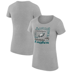 G-III 4Her by Carl Banks Women's Super-Slim Fit Lightweight Collage Team T-Shirt - Philadelphia Eagles