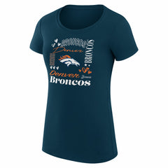 G-III 4Her by Carl Banks Women's Super-Slim Fit Lightweight Collage Team T-Shirt - Denver Broncos