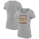 G-III 4Her by Carl Banks Women's Super-Slim Fit Lightweight Collage Team T-Shirt - Washington Commanders