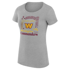 G-III 4Her by Carl Banks Women's Super-Slim Fit Lightweight Collage Team T-Shirt - Washington Commanders