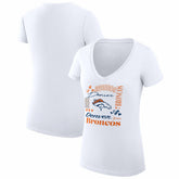 G-III 4Her by Carl Banks Women's Super-Slim Fit Lightweight Collage Team V-Neck T-Shirt - Denver Broncos