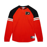 NHL Orange Philadelphia Flyers Mitchell & Ness Thermal Henley Long Sleeve T-Shirt