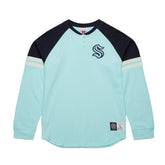 NHL Light Blue Seattle Kraken Mitchell & Ness Thermal Henley Long Sleeve T-Shirt