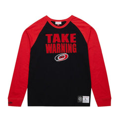 NHL Black/Red Carolina Hurricanes Mitchell & Ness Legendary Slub Raglan Long Sleeve T-Shirt