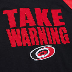 NHL Black/Red Carolina Hurricanes Mitchell & Ness Legendary Slub Raglan Long Sleeve T-Shirt