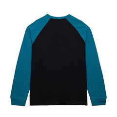 NHL Black/Teal San Jose Sharks Mitchell & Ness Legendary Slub Raglan Long Sleeve T-Shirt