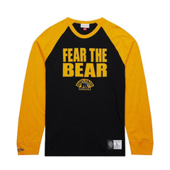 NHL Black/Gold Boston Bruins Mitchell & Ness Legendary Slub Raglan Long Sleeve T-Shirt