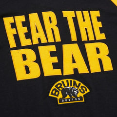 NHL Black/Gold Boston Bruins Mitchell & Ness Legendary Slub Raglan Long Sleeve T-Shirt