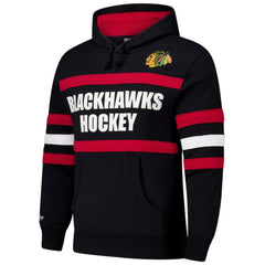 NHL Black Chicago Blackhawks Mitchell & Ness Head Coach Slogan Pullover Hoodie