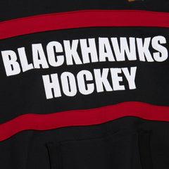 NHL Black Chicago Blackhawks Mitchell & Ness Head Coach Slogan Pullover Hoodie