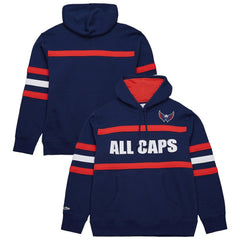 NHL Navy Washington Capitals Mitchell & Ness Head Coach Slogan Pullover Hoodie