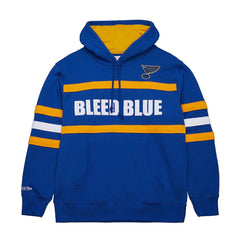 NHL Blue St. Louis Blues Mitchell & Ness Head Coach Slogan Pullover Hoodie