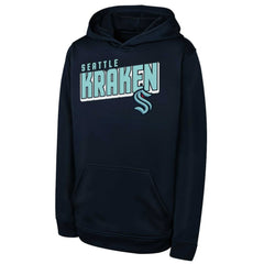 NHL Deep Sea Blue Seattle Kraken Youth Cyber Punk Performance Hoodie
