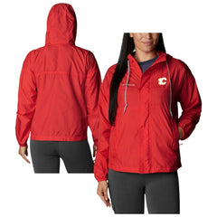 NHL Red Calgary Flames Columbia Women's Flash Challenger Omni-Wick Hoodie Full-Zip Windbreaker