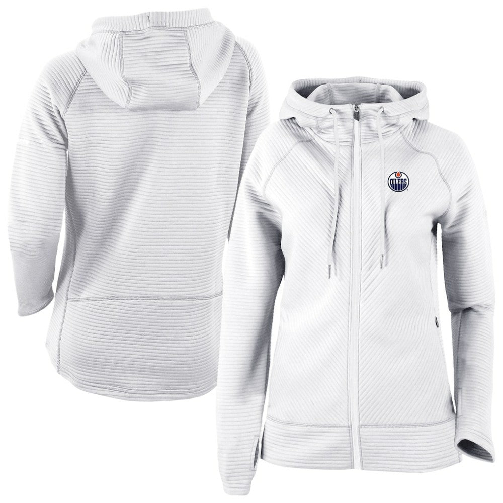 NHL White Edmonton Oilers Columbia Omni-Wick Pack It Up Full-Zip Jacket
