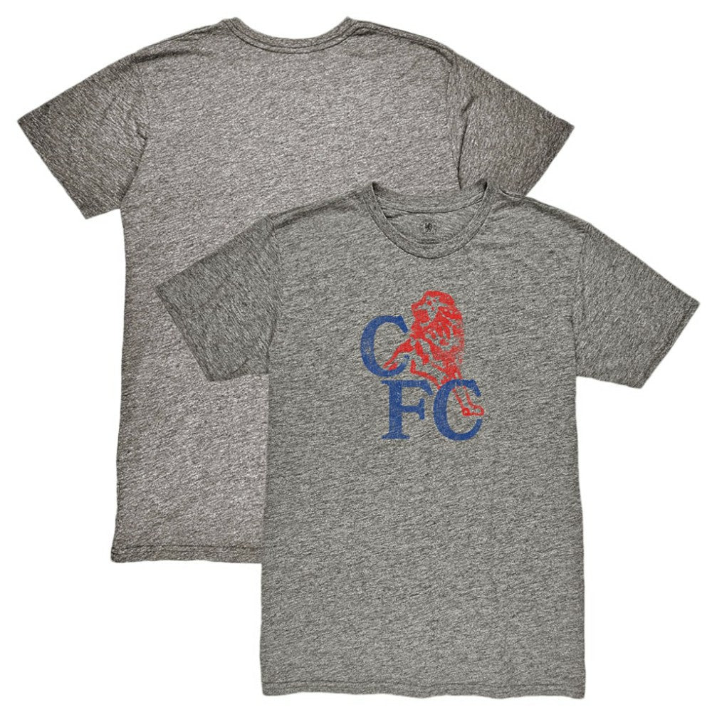 Chelsea 1863FC Retro '86 Badge Vintage Tri-Blend T-Shirt - Heather Gray