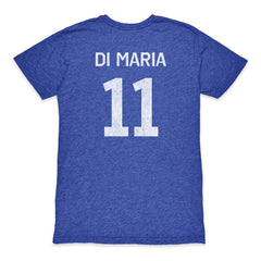 Angel Di Maria Argentina National Team 1863FC Retro Player Tri-Blend T-Shirt - Blue