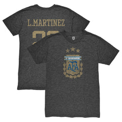 Lautaro Martinez Argentina National Team 1863FC Retro Player Tri-Blend T-Shirt - Black