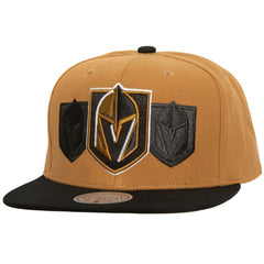NHL Gold Vegas Golden Knights Mitchell & Ness Soul Triple Up Snapback Hat