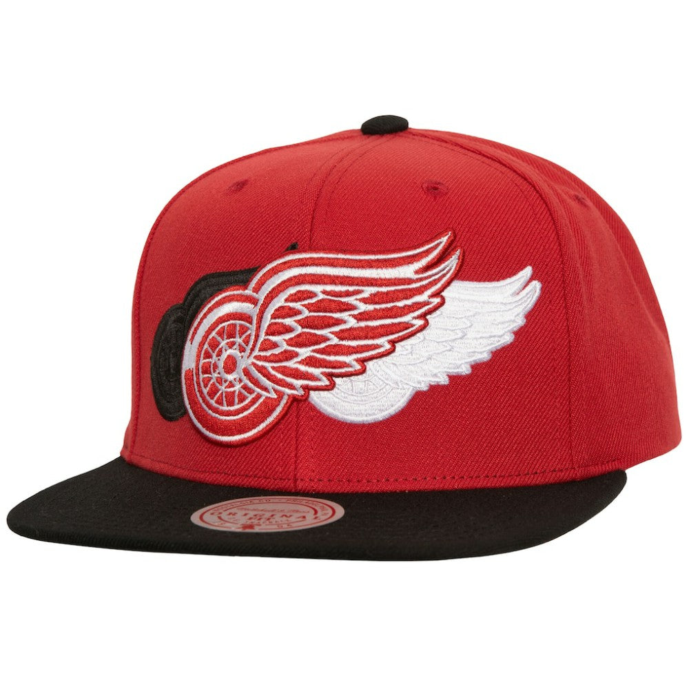 NHL Red Detroit Red Wings Mitchell & Ness Soul Triple Up Snapback Hat