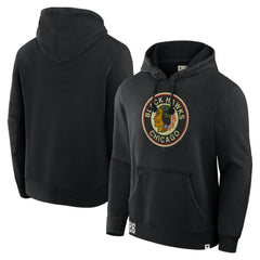 NHL Black Chicago Blackhawks Fanatics Decades Collection Tradition Hoodie