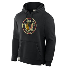 NHL Black Chicago Blackhawks Fanatics Decades Collection Tradition Hoodie