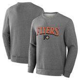 NHL Heather Gray Philadelphia Flyers Fanatics Decades Collection Legendary Fleece Pullover Sweatshirt