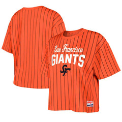 MLB San Francisco Giants New Era Women's 2025 City Connect Boxy Pinstripe T-Shirt