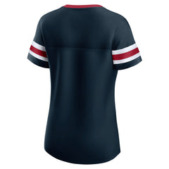 Women's Iconic Bling Athena Lace-Up V-Neck T-Shirt - Houston Texans
