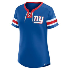 Women's Bling Athena Jersey Style Lace-up T-Shirt - New York Giants