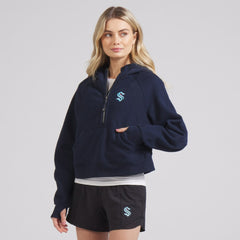 NHL True Navy|True Navy Seattle Kraken lululemon Women's Scuba Oversized Half-Zip Hoodie