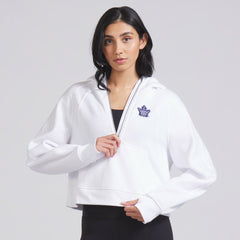 NHL White|White Toronto Maple Leafs lululemon Women's Scuba Oversized Half-Zip Hoodie