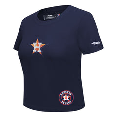 MLB Houston Astros Pro Standard Women's Game Day Classics Baby Doll Cropped T-Shirt